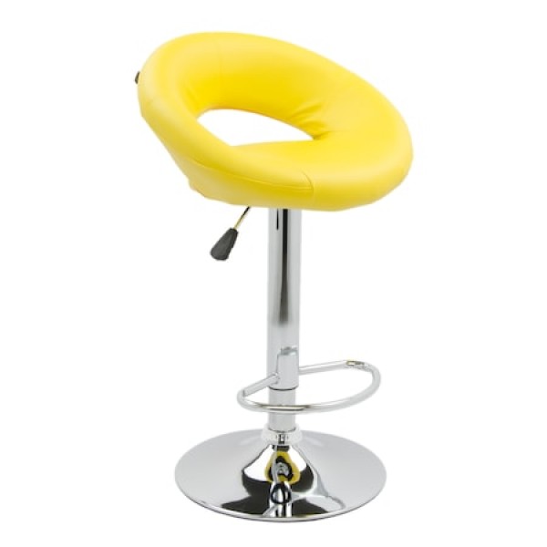 Scaun bar Dakota galben piele ecologica reglabil pe inaltime